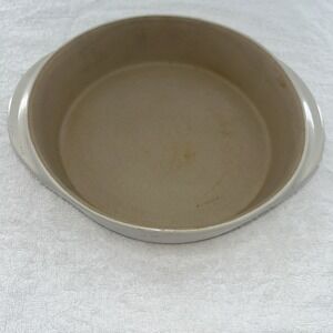 Pampered Chef Family Heritage Stoneware 8" Round Mini-Baker Vanilla Glazed USA